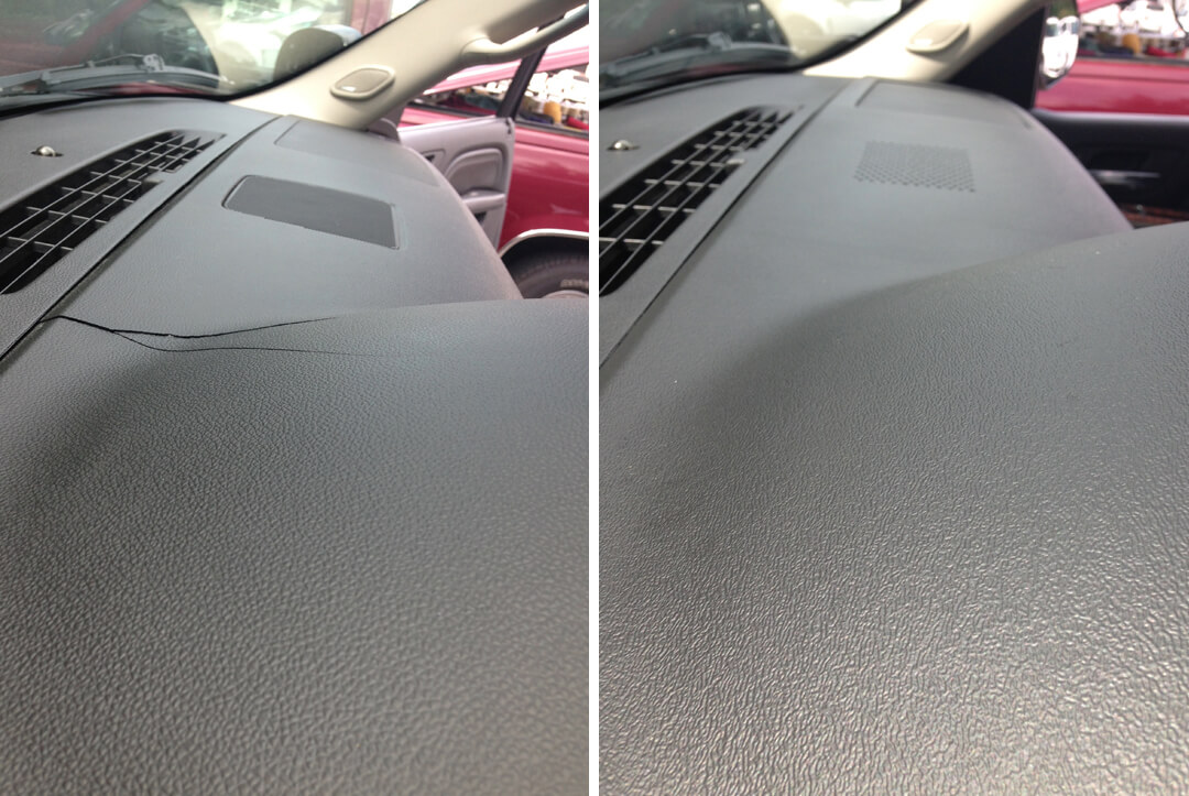 Interior service dash repair before and after sample 1
