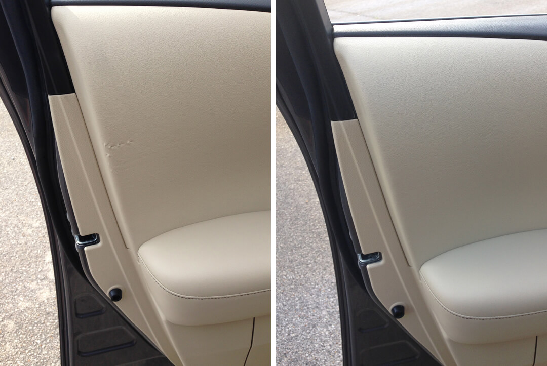 Interior service door panel repair before and after sample 1