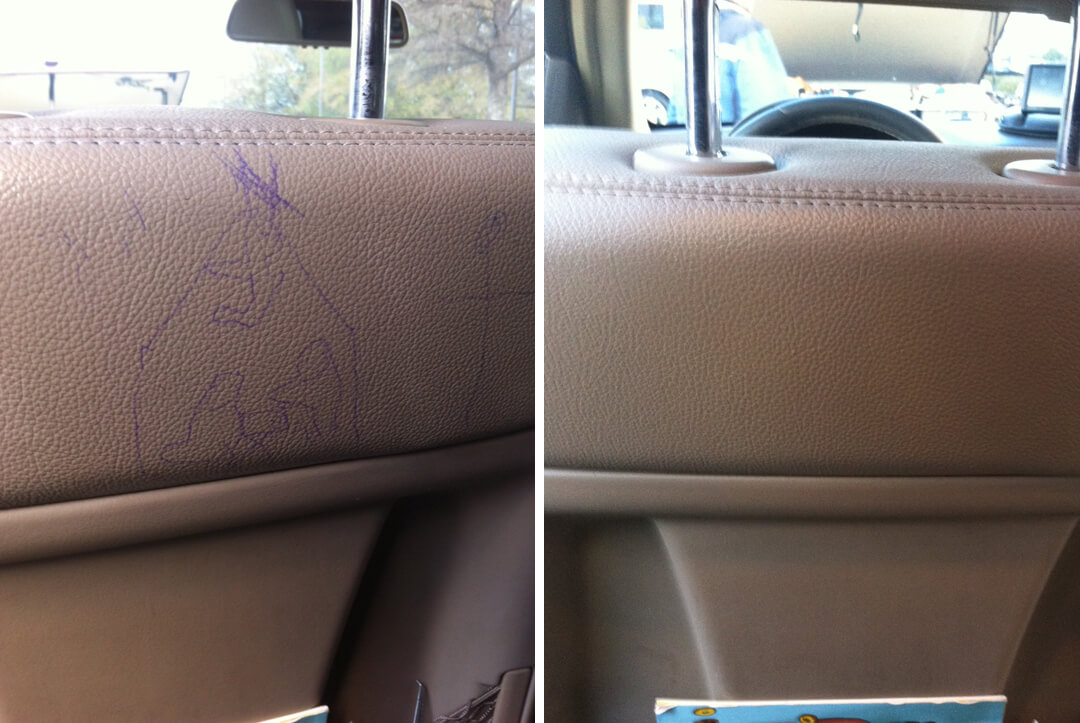 Interior service seat repair before and after sample 1