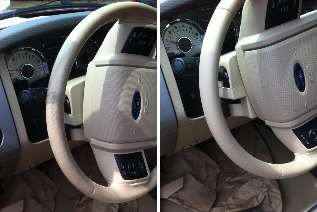 Interior service steering wheel repair before and after sample 4