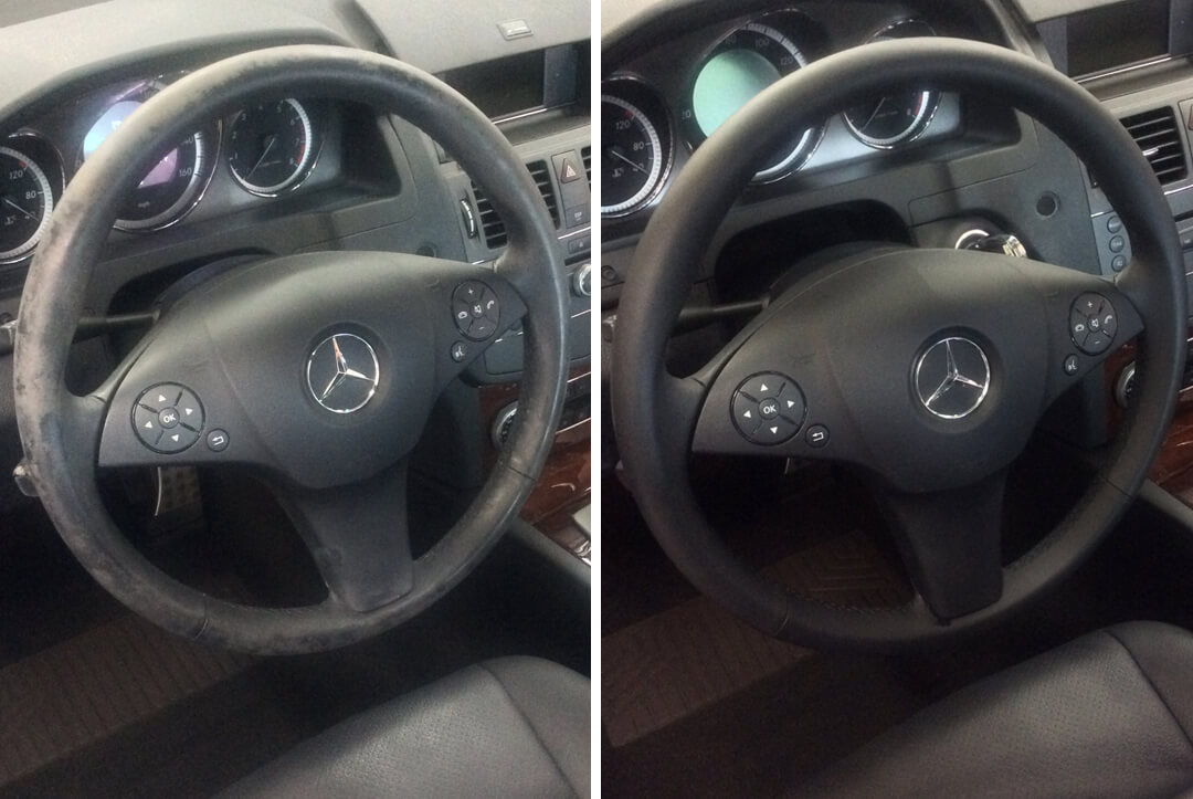 Interior service steering wheel repair before and after sample 5
